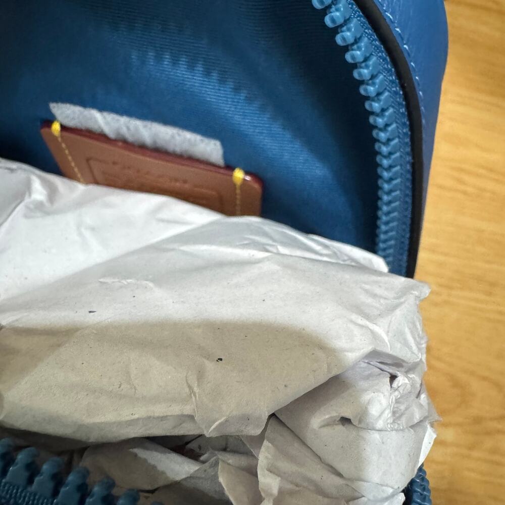 ❤️ Coach Racer Sling Pack Tan/Blue - Picture 12 of 12